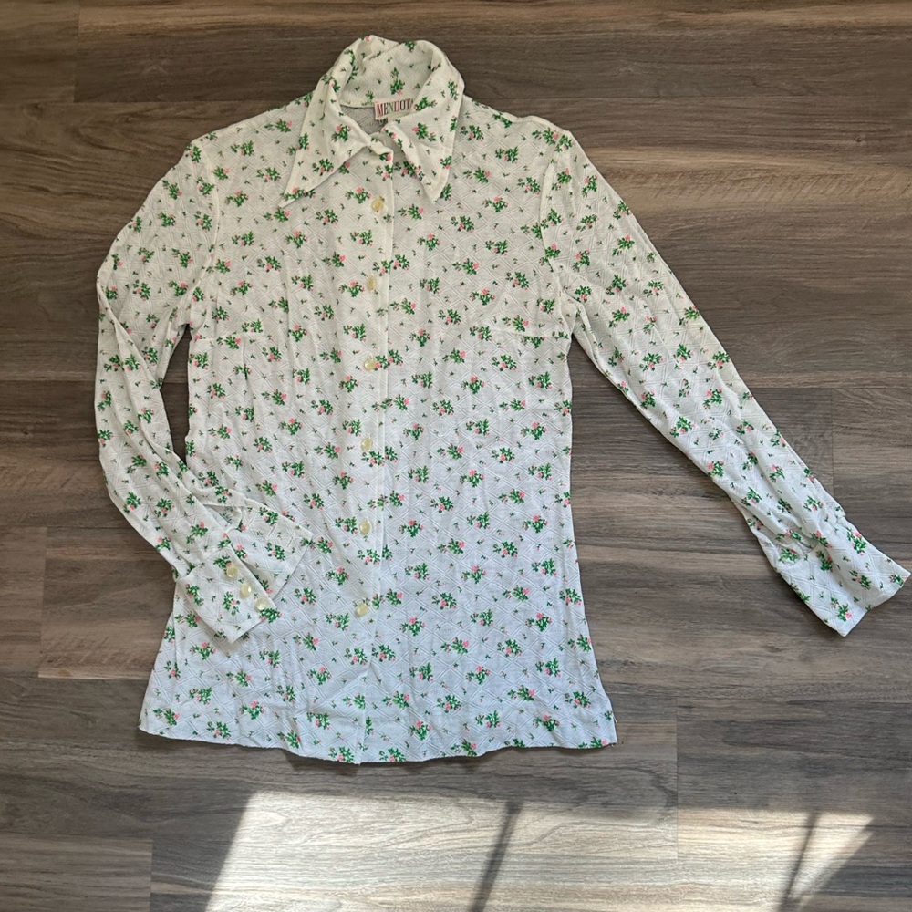 Vintage Mendota Floral Print Top